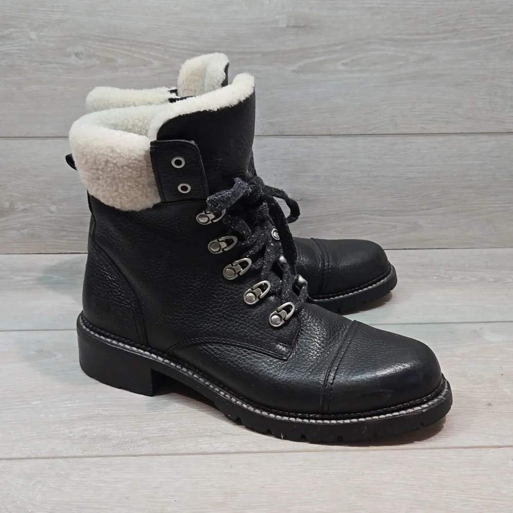 Frye Women Samantha Leather Boots moto shoes sz 10B